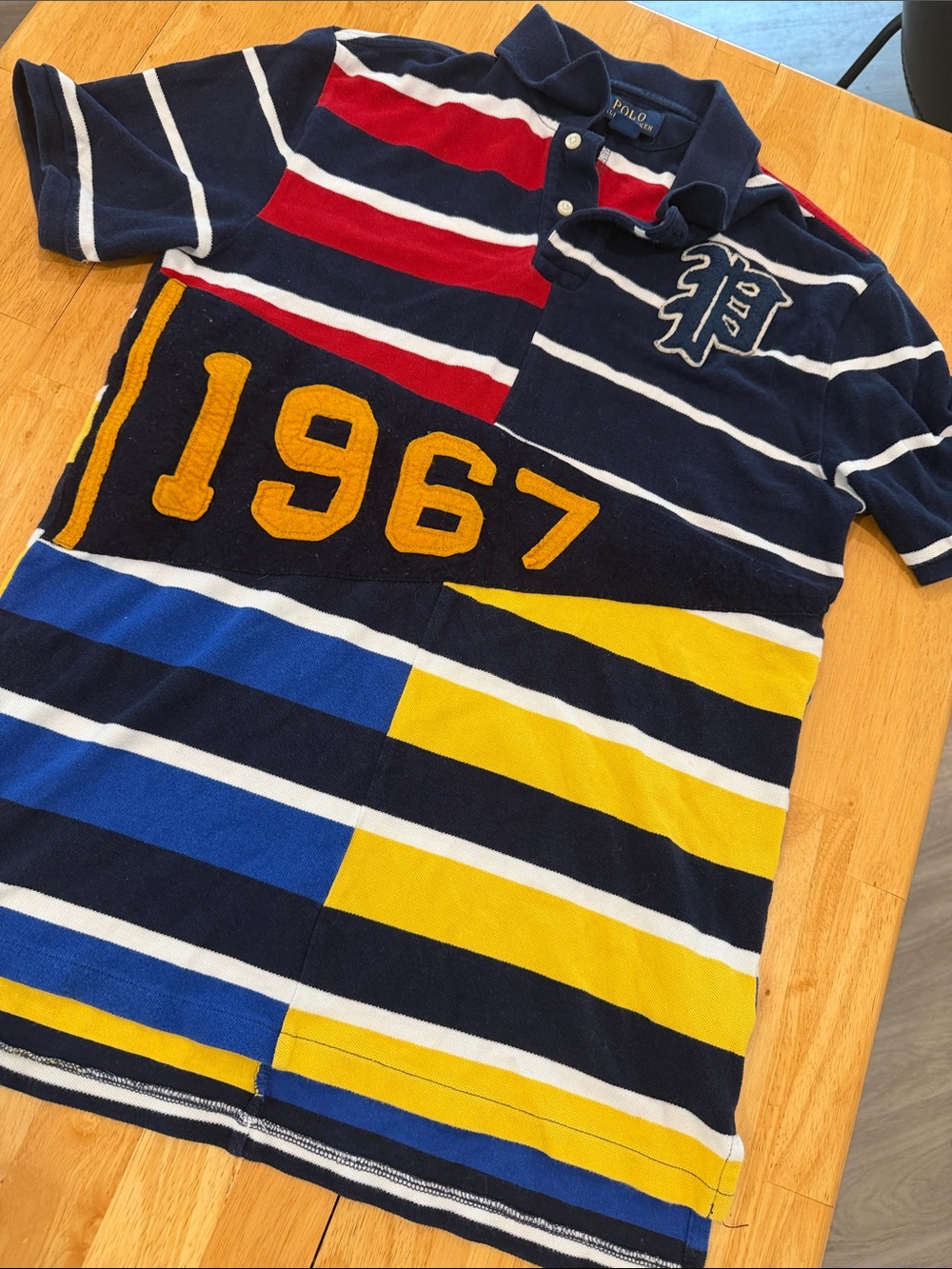 Polo by Ralph Lauren Navy Red Yellow Blue Striped '1967' Kids Polo